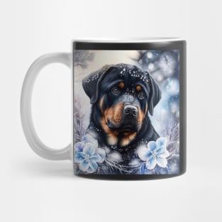 Rottweiler Enjoys Winter Mug